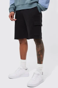 Basic Loose Mid Length Jersey Cargo Short | BoohooMAN UK