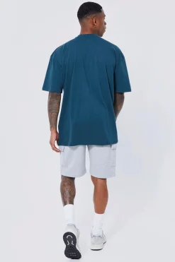 Basic Loose Mid Length Jersey Cargo Short | BoohooMAN UK
