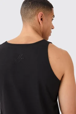 Basic Man Signature Vest | BoohooMAN UK