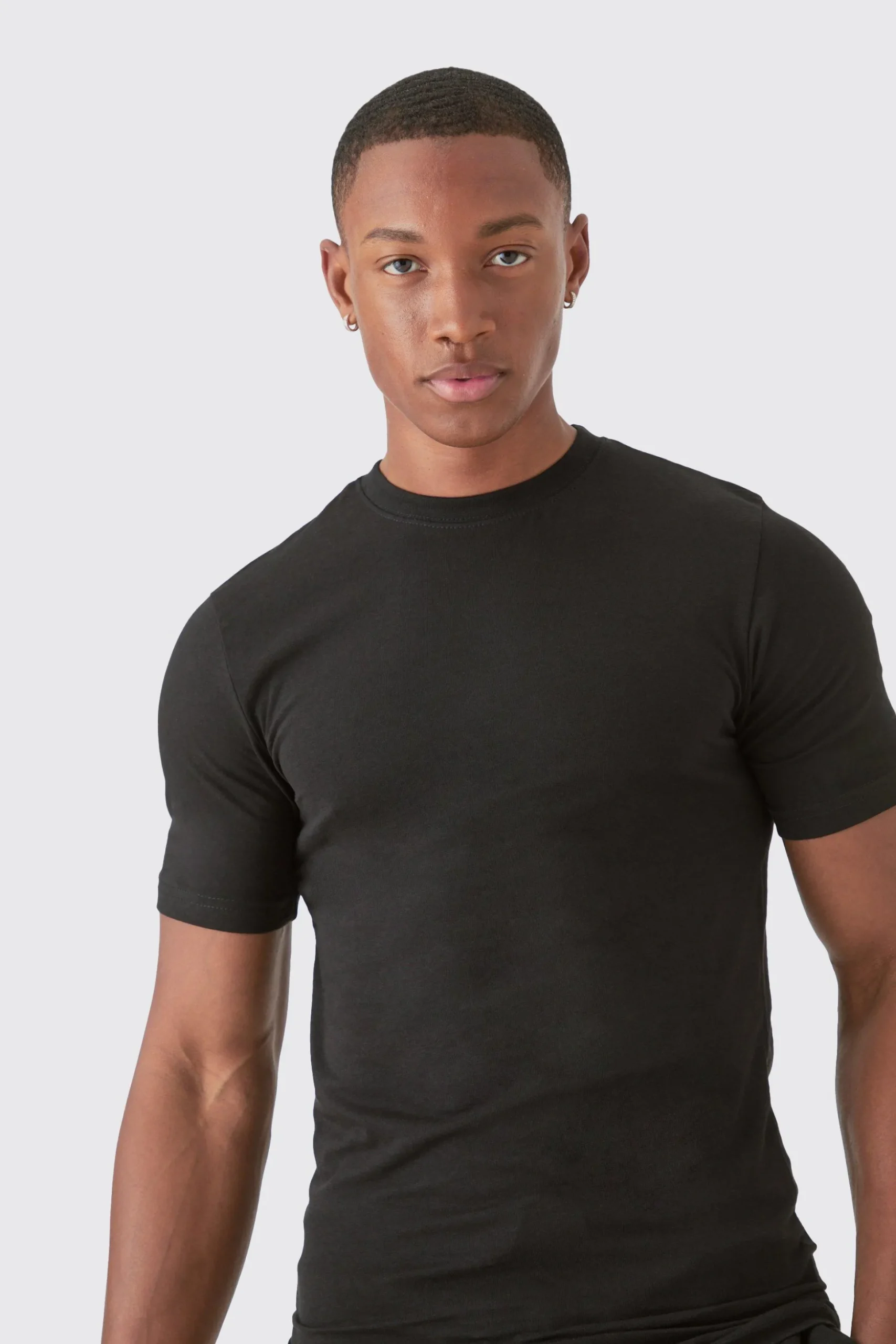 Basic Muscle Fit T-shirt | BoohooMAN UK