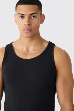 Basic Muscle Fit Vest | BoohooMAN UK