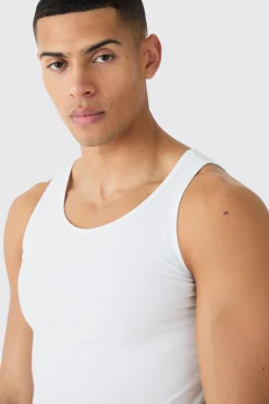 Basic Muscle Fit Vest | BoohooMAN UK