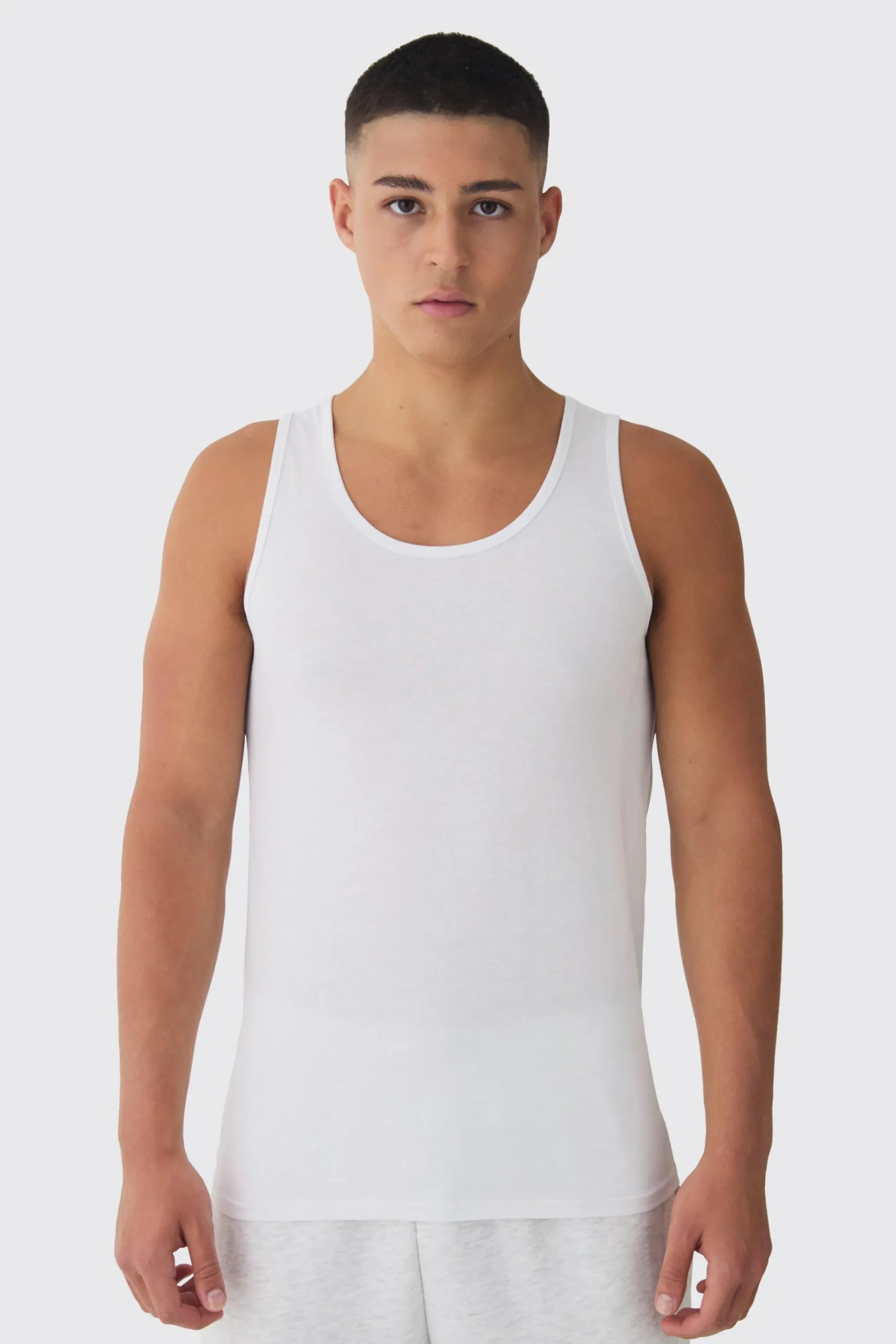 Basic Muscle Fit Vest | BoohooMAN UK