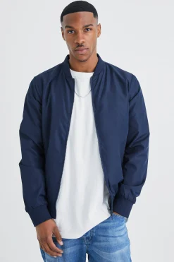 Basic Nylon Bomber Jacket | BoohooMAN UK