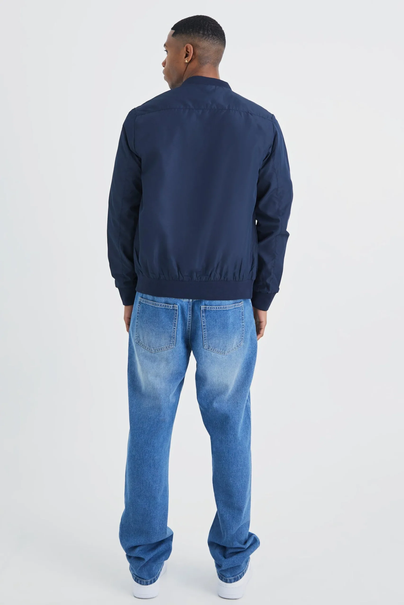 Basic Nylon Bomber Jacket | BoohooMAN UK