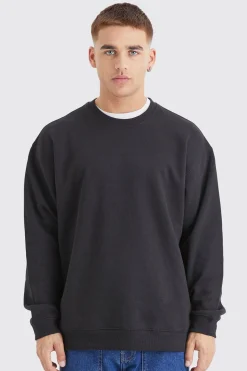 Basic Oversized Crew Neck Sweatshirt | BoohooMAN UK