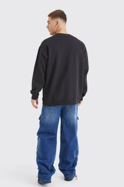 Basic Oversized Crew Neck Sweatshirt | BoohooMAN UK