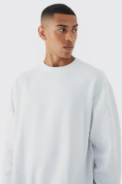 Basic Oversized Crew Neck Sweatshirt | BoohooMAN UK