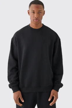 Basic Oversized Crew Neck Sweatshirt | BoohooMAN UK