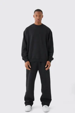Basic Oversized Crew Neck Sweatshirt | BoohooMAN UK