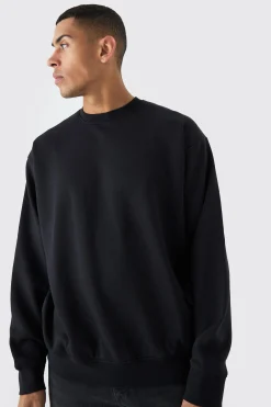 Basic Oversized Crew Neck Sweatshirt | BoohooMAN UK