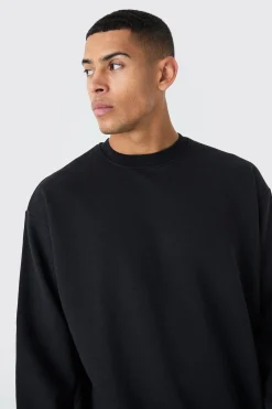 Basic Oversized Crew Neck Sweatshirt | BoohooMAN UK