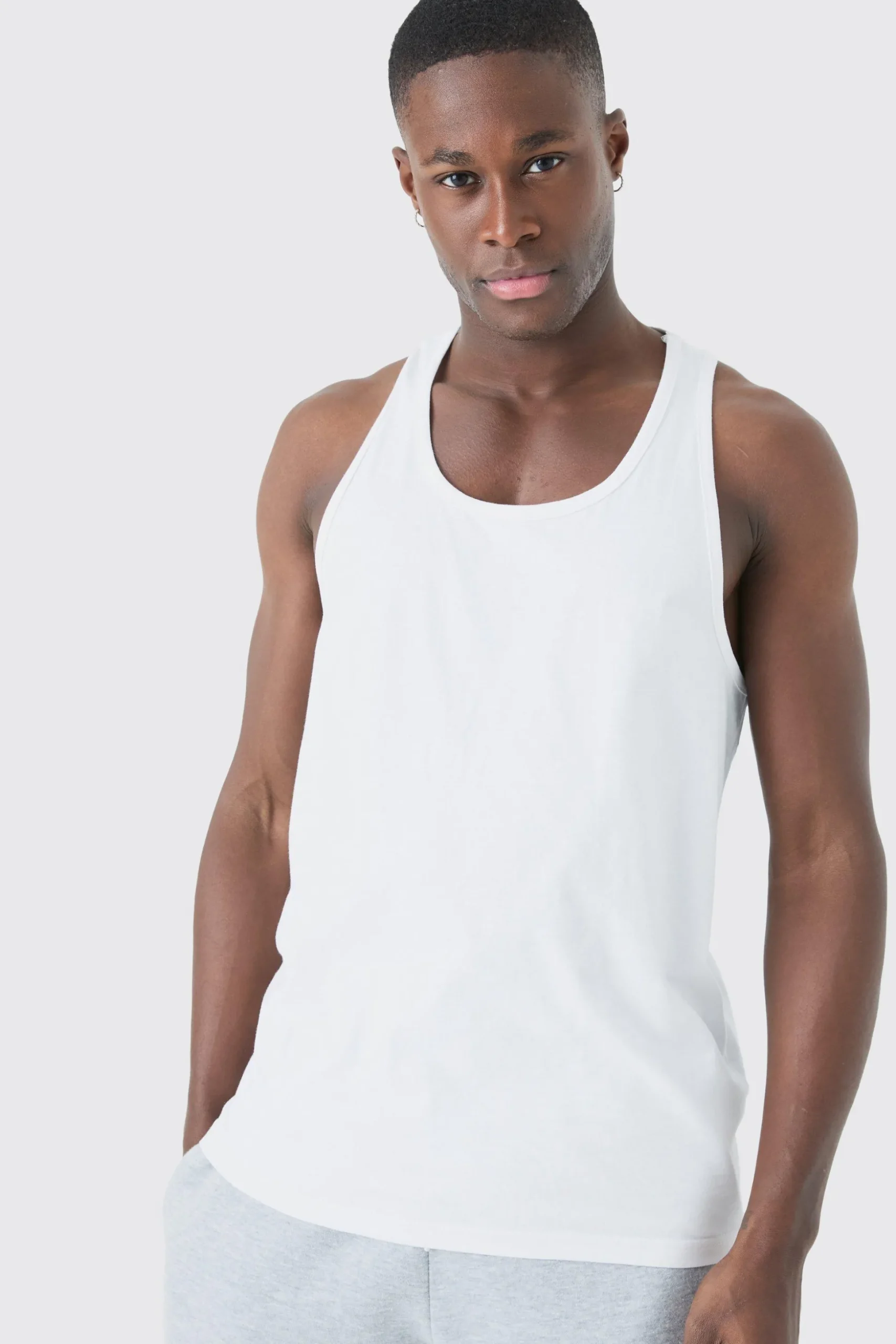 Basic Racer Back Vest | BoohooMAN UK