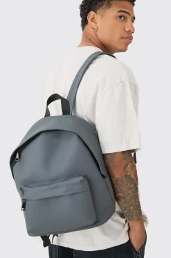 Basic Rucksack In Charcoal | BoohooMAN UK