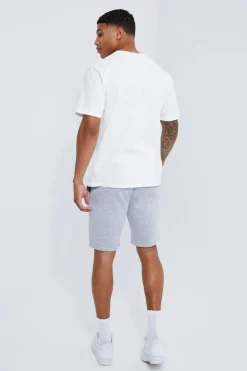 Basic Slim Fit Mid Length Jersey Short | BoohooMAN UK