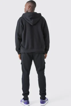 Basic Zip Through Hoodie | BoohooMAN UK
