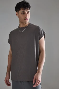 Batwing Ottoman Rib T-Shirt | BoohooMAN UK
