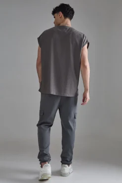 Batwing Ottoman Rib T-Shirt | BoohooMAN UK