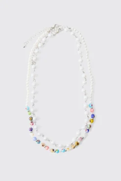 Bead Multi Layer Chain Necklace | BoohooMAN UK