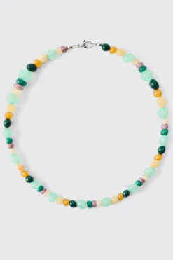 Beaded Multi Colour Necklace | BoohooMAN UK