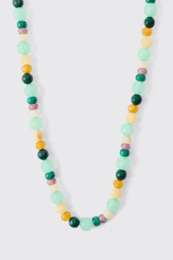 Beaded Multi Colour Necklace | BoohooMAN UK