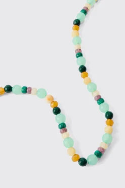 Beaded Multi Colour Necklace | BoohooMAN UK