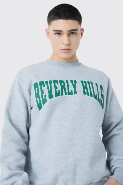 Beverley Hills Varsity Sweatshirt | BoohooMAN UK