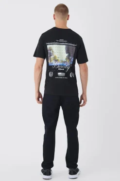 Beverly Hills Landscape Back Print T-Shirt | BoohooMAN UK