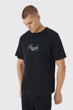 Beverly Hills Landscape Back Print T-Shirt | BoohooMAN UK