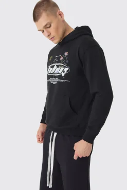 BHM Floral Print Hoodie | BoohooMAN UK