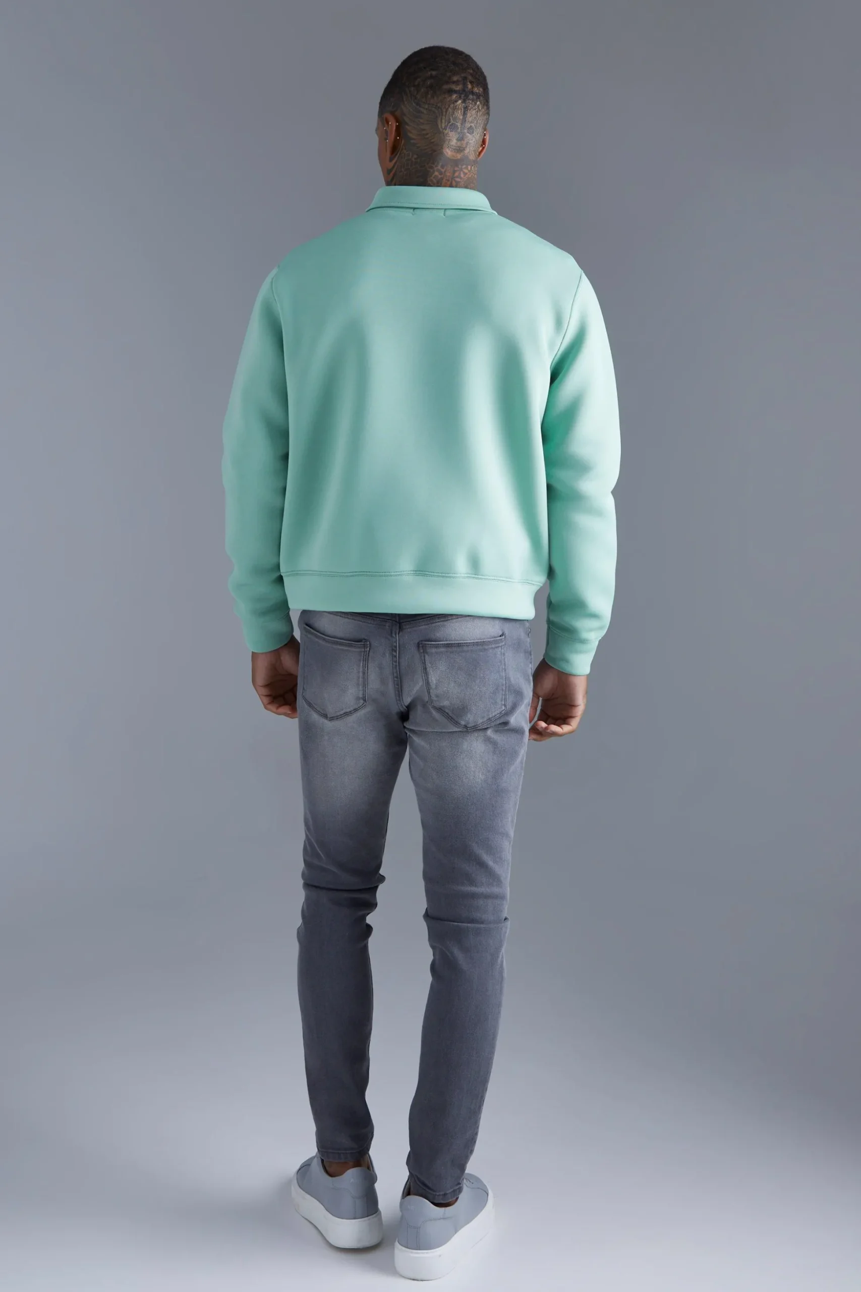 Bonded Scuba Boxy Harrington Jacket | BoohooMAN UK