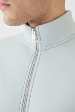 Bonded Scuba Funnel Neck Overshirt | BoohooMAN UK