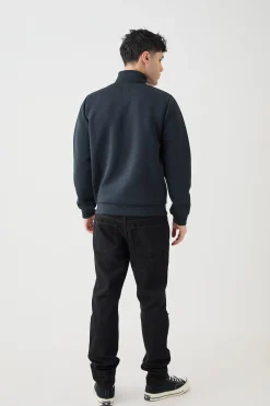 Bonded Scuba Funnel Neck Overshirt | BoohooMAN UK
