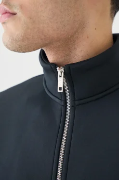 Bonded Scuba Funnel Neck Overshirt | BoohooMAN UK