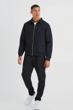 Bonded Scuba Harrington & Jogger | BoohooMAN UK