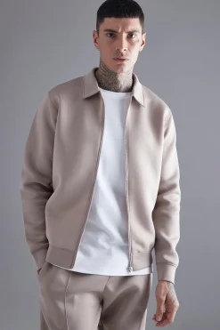 Bonded Scuba Harrington Jacket | BoohooMAN UK