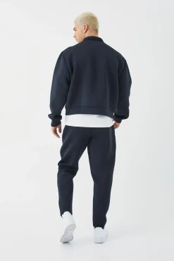 Bonded Scuba Harrington Set | BoohooMAN UK