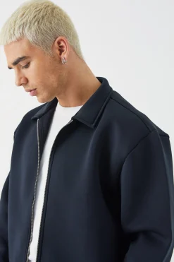 Bonded Scuba Harrington Set | BoohooMAN UK