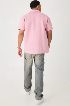 Bonded Scuba Oversized Shirt | BoohooMAN UK