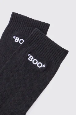Boo Embroidered Socks | BoohooMAN UK