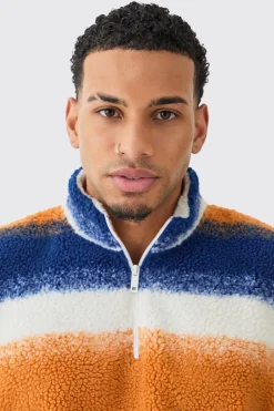 Borg Quarter Zip Shirt | BoohooMAN UK