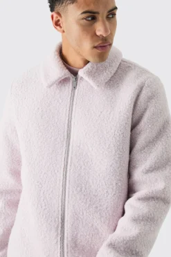Boucle Borg Harrington Jacket | BoohooMAN UK