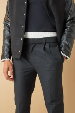 Boxer Waistband Tailored Trousers | BoohooMAN UK