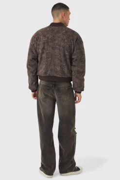 Boxy Acid Wash Bomber | BoohooMAN UK