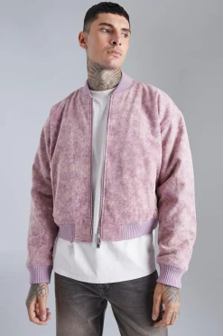 Boxy Acid Wash Bomber | BoohooMAN UK