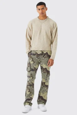 Boxy Boucle Knit Extended Neck Jumper | BoohooMAN UK