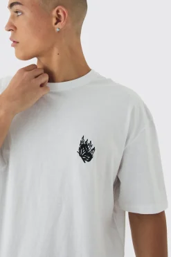 Boxy Butterfly Embroidery T-shirt | BoohooMAN UK