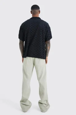 Boxy Check Towelling Shirt | BoohooMAN UK