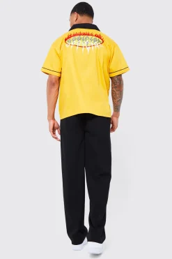 Boxy Cotton Official Embroidered Shirt | BoohooMAN UK