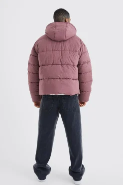 Boxy Crinkle Nylon Puffer | BoohooMAN UK